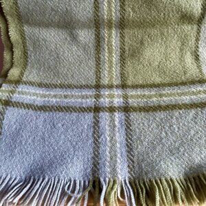 Sammy Vintage Wool Men's Scarf In Green and Grey, Made in England